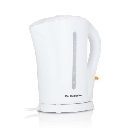 Bouilloire Orbegozo KT 6003 à ébullition rapide et sans BPA - Capacité 1,7 litre - Couvercle rabattable - Résistance immergée -