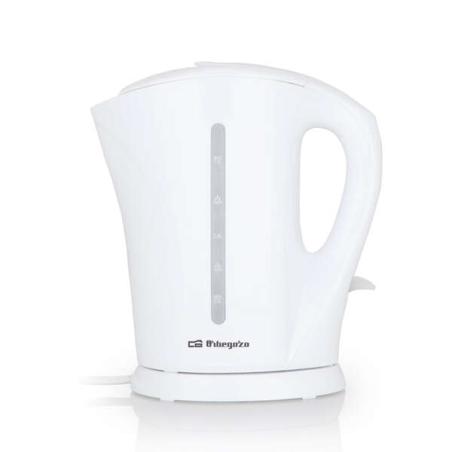 Bouilloire Orbegozo KT 6003 à ébullition rapide et sans BPA - Capacité 1,7 litre - Couvercle rabattable - Résistance immergée -