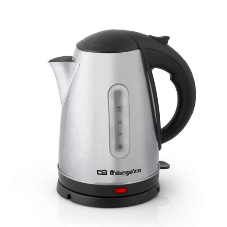 Bouilloire efficace Orbegozo KT 6021 - Capacité 1,7 litres - Puissance 2200 W - Base rotative sans fil - Corps en acier inoxydab