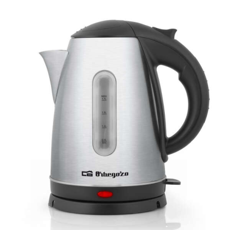Bouilloire efficace Orbegozo KT 6021 - Capacité 1,7 litres - Puissance 2200 W - Base rotative sans fil - Corps en acier inoxydab