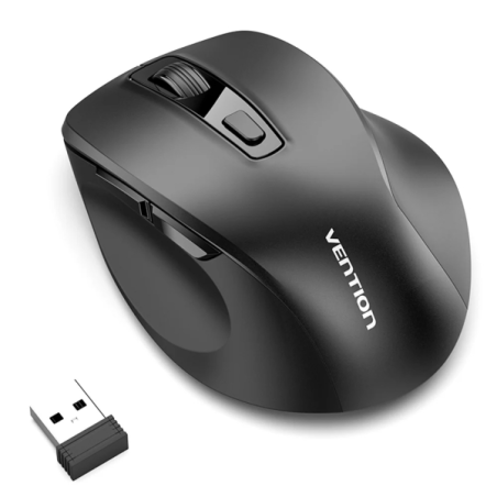 Souris sans fil ergonomique Vention pour droitiers - 6 boutons - 4000 dpi - Bluetooth - Portée de 10 m - Fonctionne sur piles -