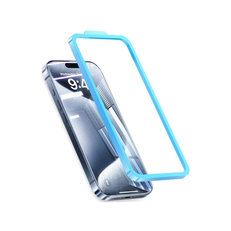 Protection d'écran Vention pour iPhone 15 - Verre trempé - Outil d'installation - Bleu