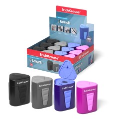✅ LOT de 12 Erichkrause Taille-crayon en plastique 3 touches avec récipient et couvercle - Grand récipient pou en stock