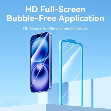Protection d'écran Vention pour iPhone 15 - Verre trempé - Outil d'installation - Bleu