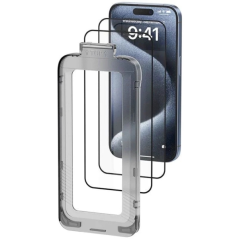 Lot de 2 protections d'écran Vention pour iPhone 16 - Verre trempé - Outil d'installation anti-poussière - Transparent