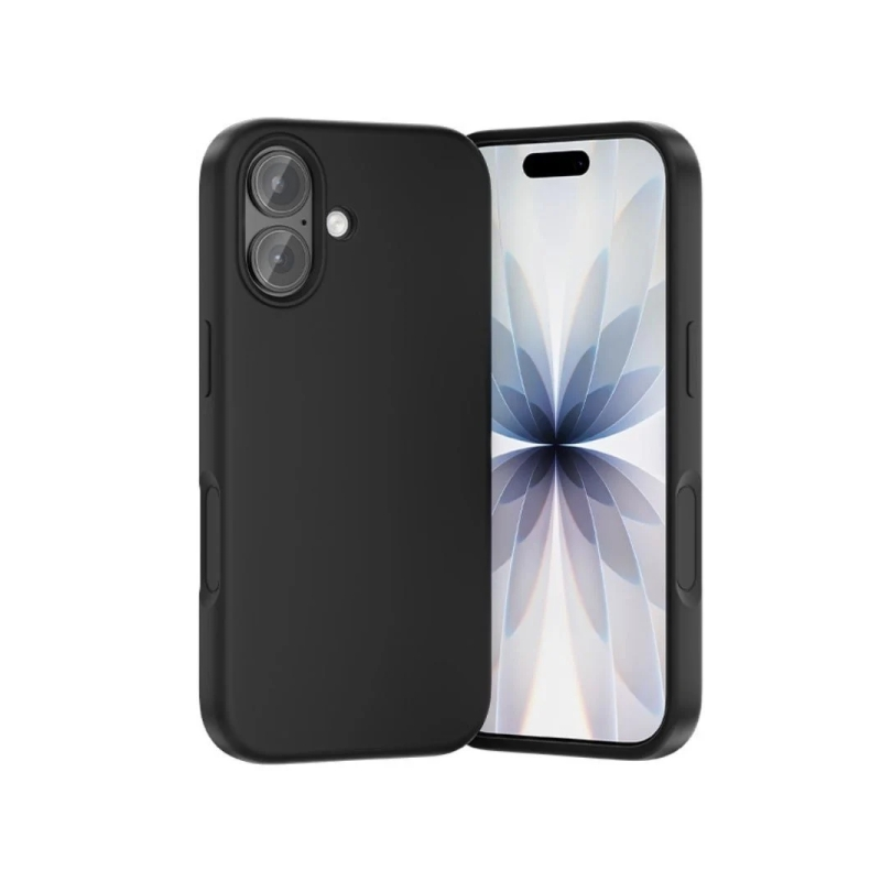 Coque en silicone Vention pour iPhone 17 - Anneau magnétique MagSafe - Compatible avec la recharge sans fil - Noir