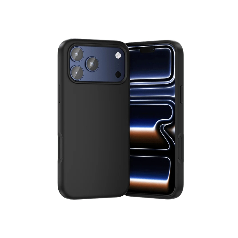 Coque en silicone Vention pour iPhone 17 Pro - Anneau magnétique MagSafe - Compatible avec la recharge sans fil - Noir