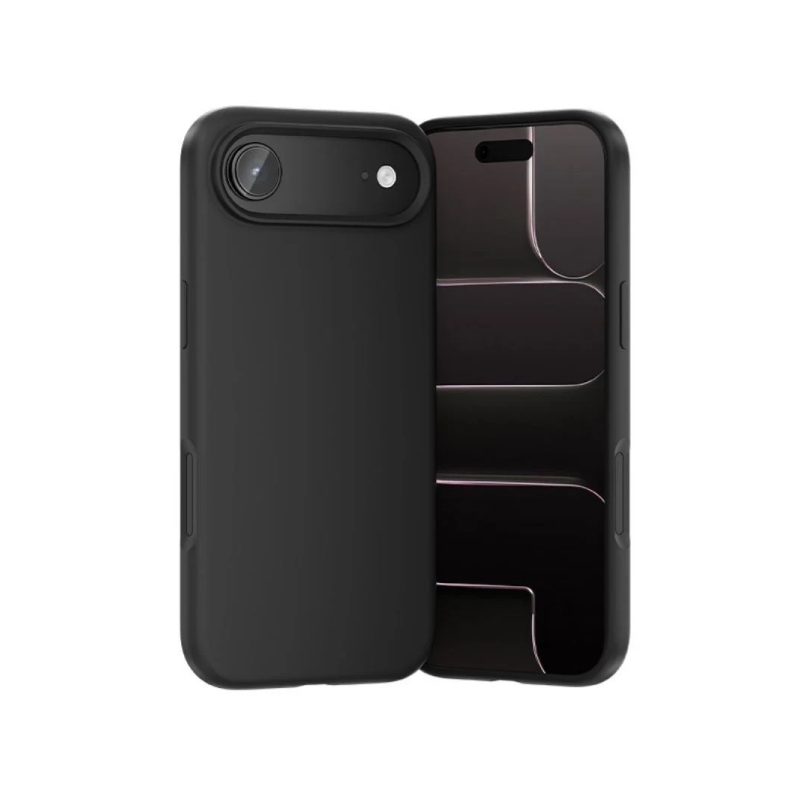 Coque en silicone Vention pour iPhone 17 Air - Anneau magnétique MagSafe - Compatible avec la recharge sans fil - Noir