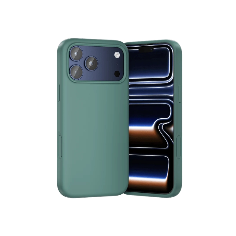Coque en silicone Vention pour iPhone 17 Pro - Anneau magnétique MagSafe - Compatible avec la recharge sans fil - Aigue-marine