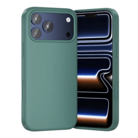 Coque en silicone Vention pour iPhone 17 Pro - Anneau magnétique MagSafe - Compatible avec la recharge sans fil - Aigue-marine