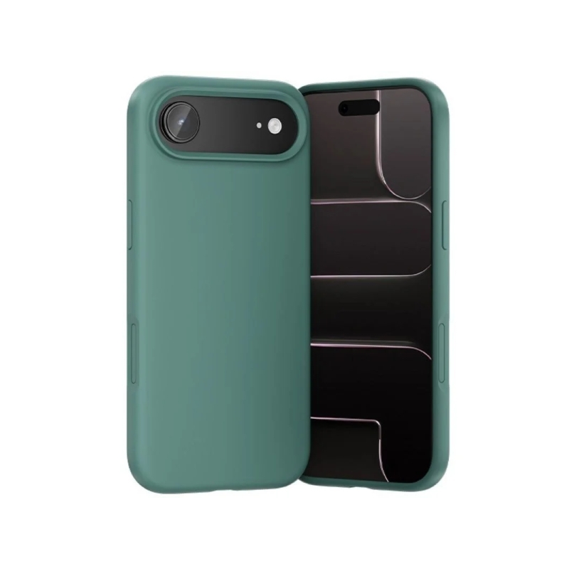 Coque en silicone Vention pour iPhone 17 Air - Anneau magnétique MagSafe - Compatible avec la recharge sans fil - Aigue-marine