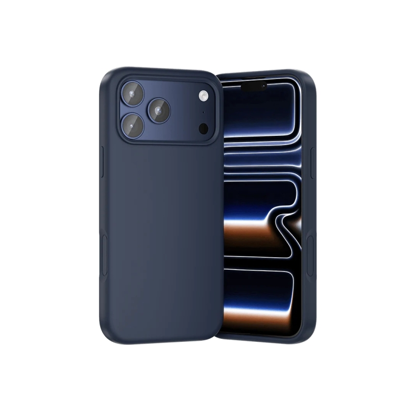 Coque en silicone Vention pour iPhone 17 Pro Max - Anneau magnétique MagSafe - Accessoires inclus - Bleu