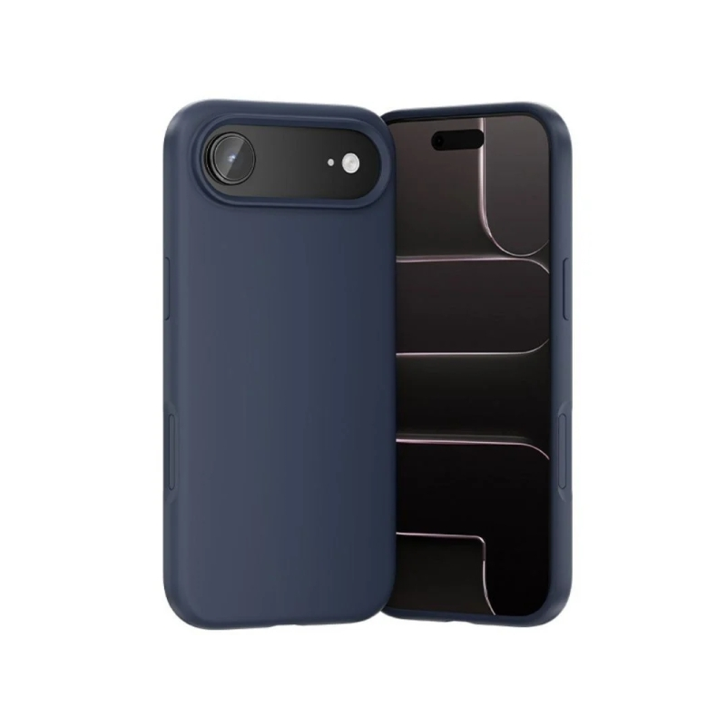Coque en silicone Vention pour iPhone 17 Air - Anneau magnétique MagSafe - Accessoires inclus - Bleu