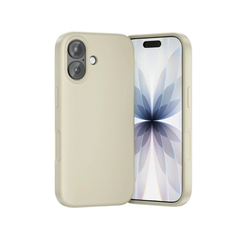 Coque en silicone Vention pour iPhone 17 - Anneau magnétique MagSafe - Accessoires inclus - Beige