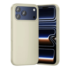 Coque en silicone Vention pour iPhone 17 Pro Max - Anneau magnétique MagSafe - Accessoires inclus - Beige