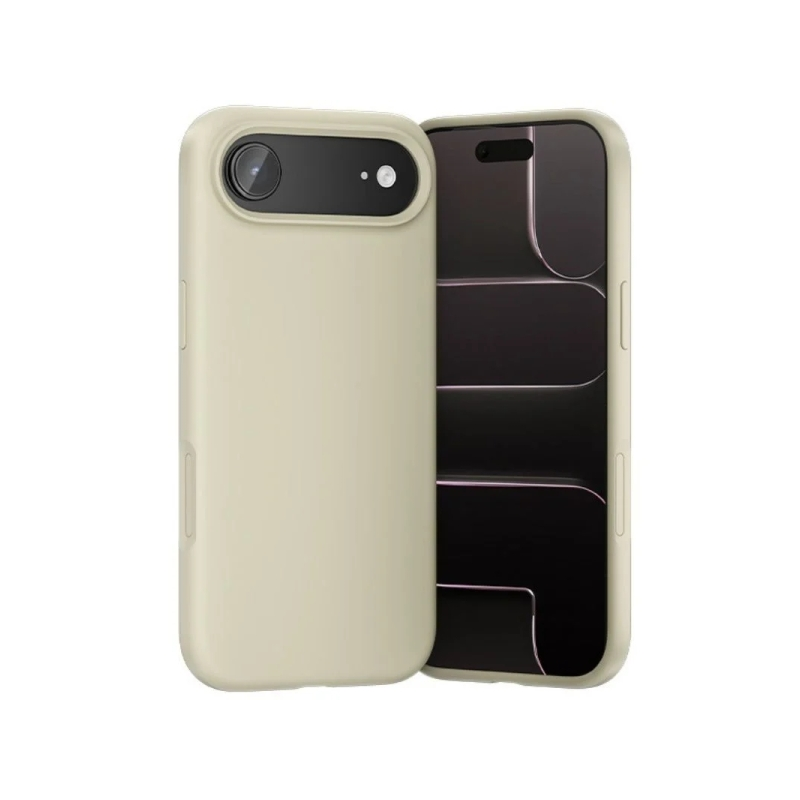 Coque en silicone Vention pour iPhone 17 Air - Anneau magnétique MagSafe - Compatible avec la recharge sans fil - Beige