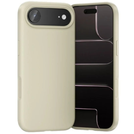 Coque en silicone Vention pour iPhone 17 Air - Anneau magnétique MagSafe - Compatible avec la recharge sans fil - Beige
