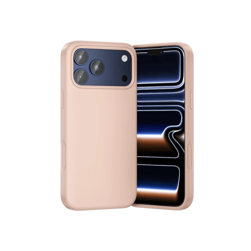 Coque en silicone Vention pour iPhone 17 Pro - Anneau magnétique MagSafe - Accessoires inclus - Rose
