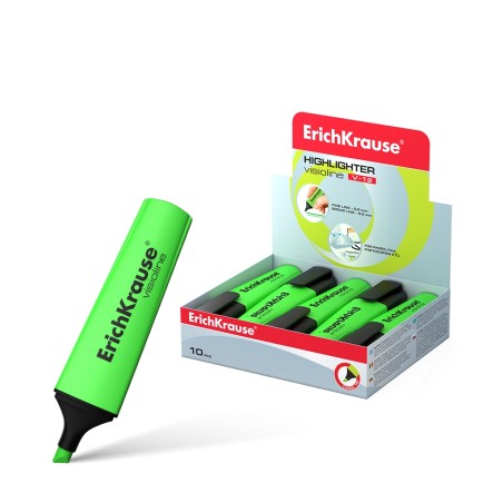 Boîte de dix surligneurs verts ErichKrause