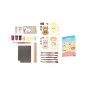 Kit Jovi Kawaii à séchage à l'air libre avec pâte durcissante 500 g + 4 pochoirs + peintures + accessoires - Facile à modeler -