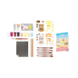 Kit Jovi Kawaii à séchage à l'air libre avec pâte durcissante 500 g + 4 pochoirs + peintures + accessoires - Facile à modeler -