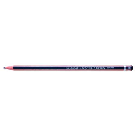 LOT de 12 Crayon graphite Lyra Graduate - Hexagonal - Graduation HB - Gris foncé