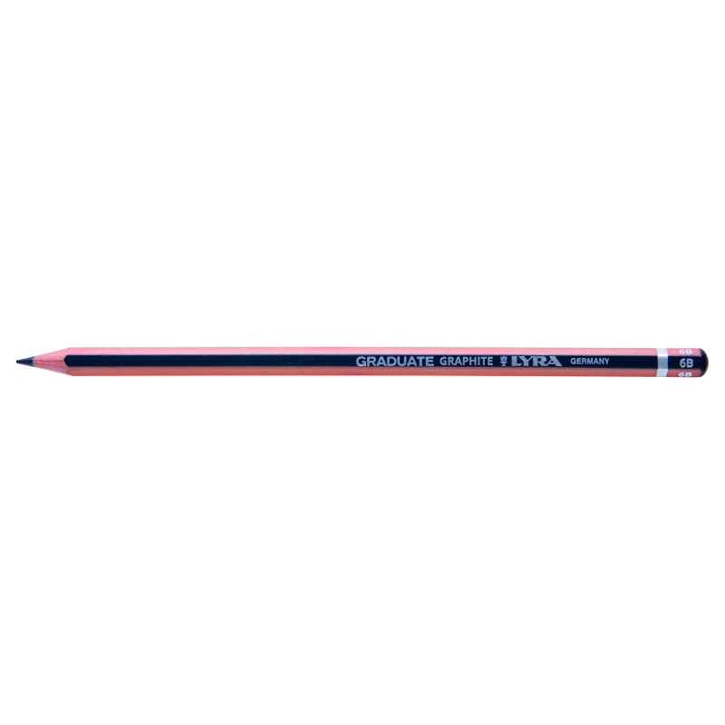 LOT de 12 Crayon graphite Lyra Graduate - Hexagonal - Graduation 6B - Gris foncé