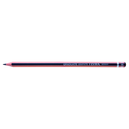 LOT de 12 Crayon graphite Lyra Graduate - Hexagonal - Graduation 6B - Gris foncé