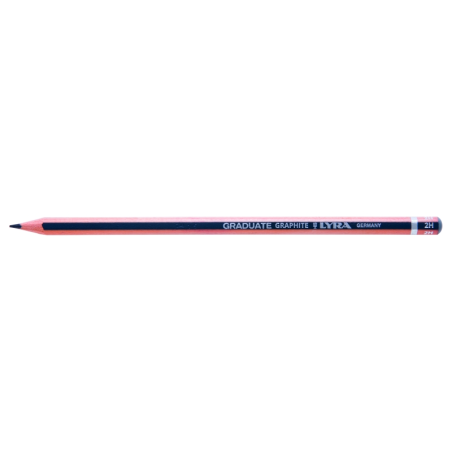 LOT de 12 Crayon graphite Lyra Graduate - Hexagonal - Graduation 2H - Gris foncé