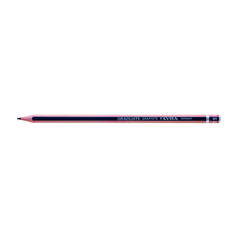 LOT de 12 Crayon graphite Lyra Graduate - Hexagonal - Graduation 4H - Gris foncé