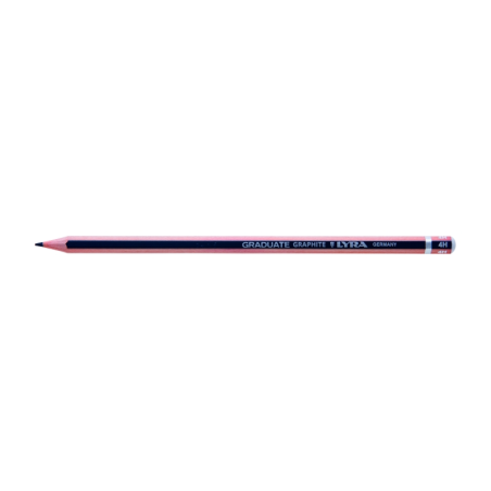 LOT de 12 Crayon graphite Lyra Graduate - Hexagonal - Graduation 4H - Gris foncé