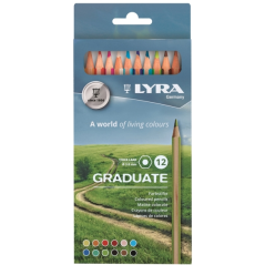 Lyra Graduate Pack de 12 crayons de couleur - Hexagonaux - Noir