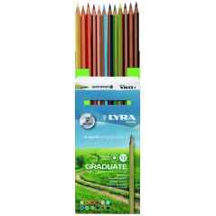 Lyra Graduate Pack de 12 crayons de couleur - Hexagonaux - Noir
