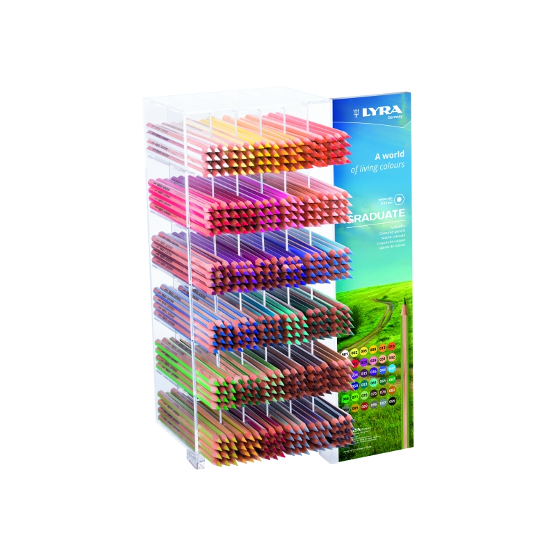 Vitrine Lyra Graduate avec 432 crayons de couleur - Hexagonale - Noir