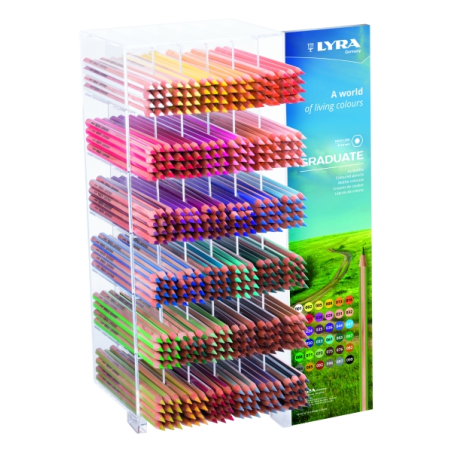 Vitrine Lyra Graduate avec 432 crayons de couleur - Hexagonale - Noir