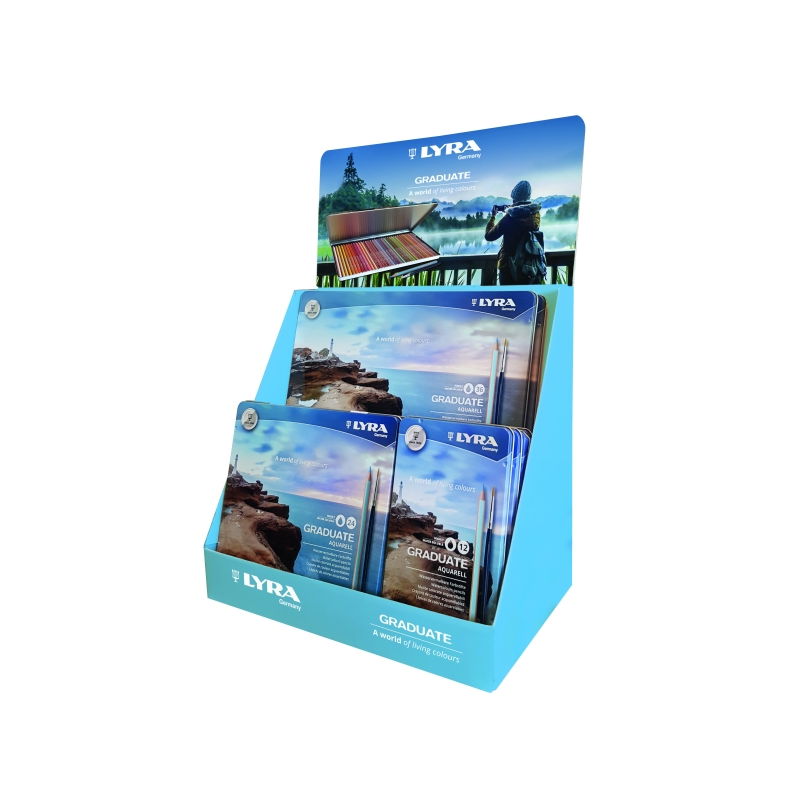Présentoir à crayons aquarellables Lyra Graduate - Hexagonal - Couleurs assorties