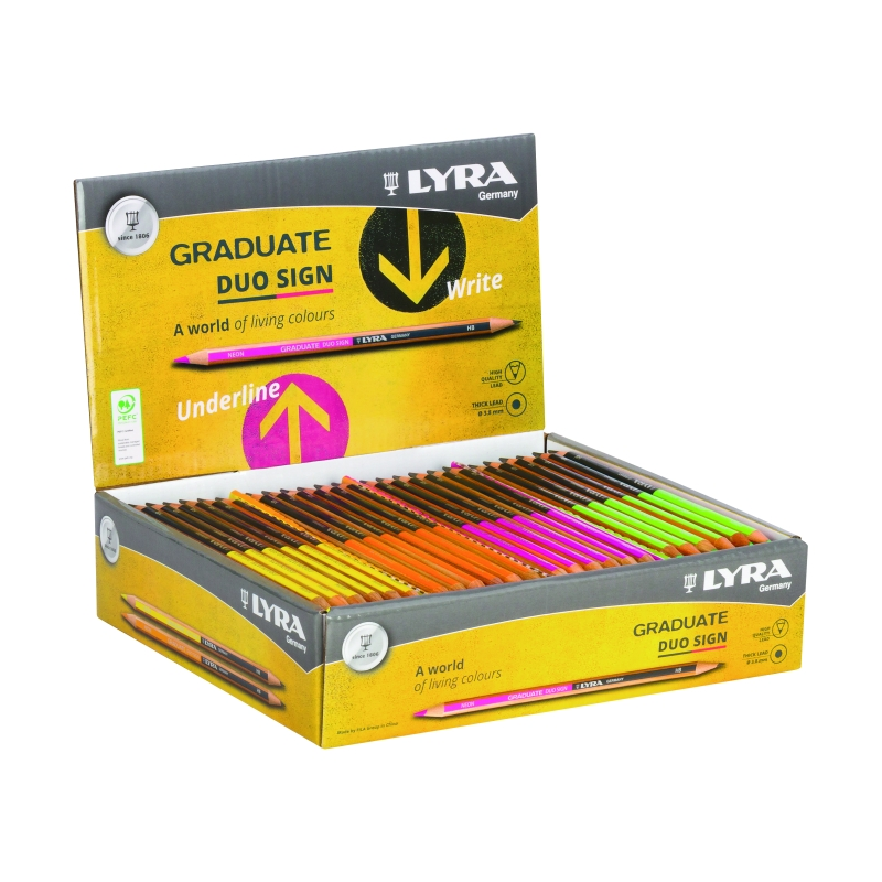 Coffret de présentation Lyra Duo Pencils (72 crayons à double pointe) - Rond - Couleurs assorties