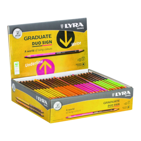 Coffret de présentation Lyra Duo Pencils (72 crayons à double pointe) - Rond - Couleurs assorties