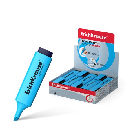 Surligneurs bleus ErichKrause boîte dix