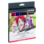 Lyra Aqua Brush Duo Manga Pack de 12 marqueurs pinceaux - Rond - Double pointe - Pinceau et pointe fine - Couleurs assorties