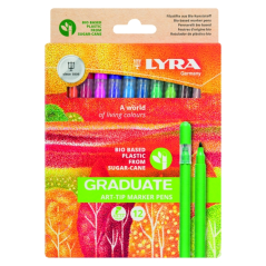 Lot de 12 marqueurs Lyra Graduate Art Tip - Couleurs assorties