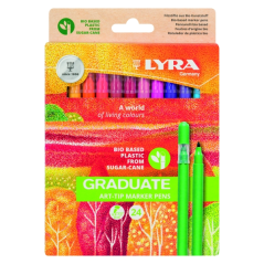 Lot de 24 marqueurs Lyra Graduate Art Tip - Couleurs assorties