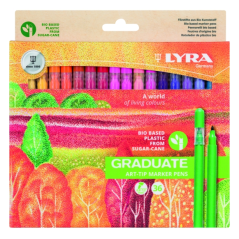 Lot de 36 marqueurs Lyra Graduate Art Tip - Couleurs assorties
