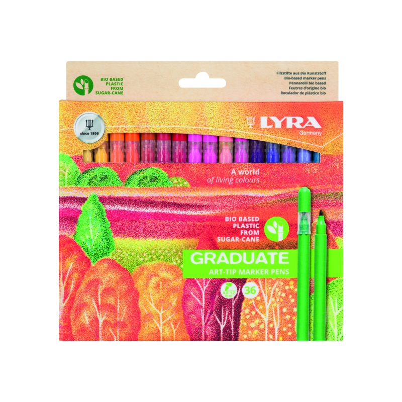 Lot de 36 marqueurs Lyra Graduate Art Tip - Couleurs assorties