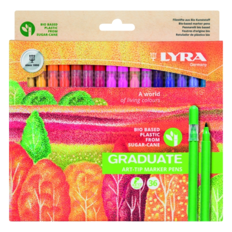Lot de 36 marqueurs Lyra Graduate Art Tip - Couleurs assorties
