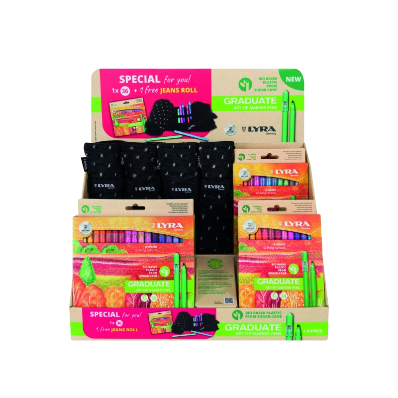 Présentoir de marqueurs de couleur Lyra Graduate Art Tip - Couleurs assorties