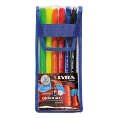 Lyra Graduate Pack de 6 feutres à pointe synthétique - Pointe fine - Boîte de 6 unités - Couleurs assorties