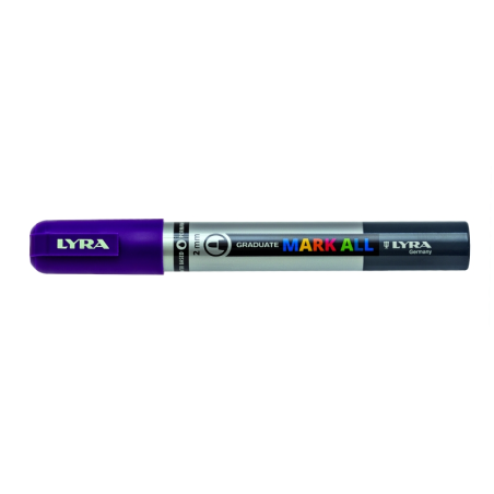 LOT de 6 Marqueur permanent Lyra Mark All - Multi-surfaces - Pointe ronde - 2 mm - Couleur violette