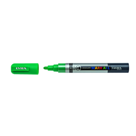 LOT de 6 Marqueur permanent Lyra Mark All - Multi-surfaces - Pointe ronde - 2 mm - Vert émeraude