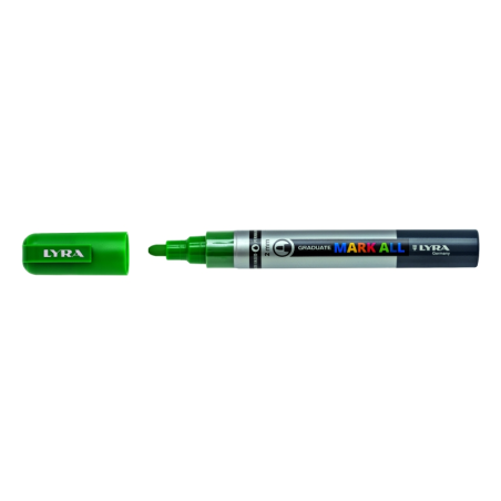 LOT de 6 Marqueur permanent Lyra Mark All - Multi-surfaces - Pointe ronde - 2 mm - Vert vessie